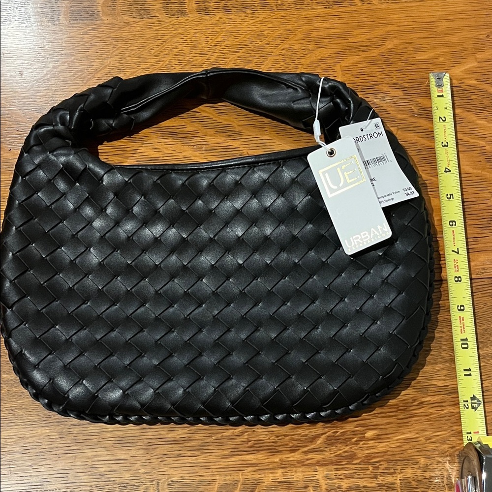 Urban Expressions Black Braided Shoulder Bag